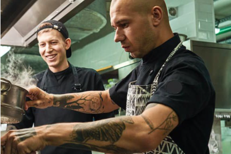 CHA students participating in a summer culinary paid internship program.